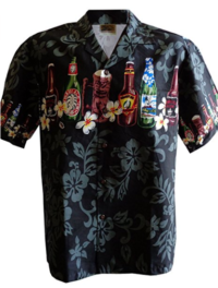 A WinnieFashion Hawaiian (100% Cotton) Super Bottle Beer Aloha Shirts (USA)