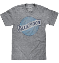 Blue Moon Brewing Company Color Logo Beer T Shirt Soft Touch Graphic Tee Shirt