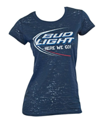 Bud Light Women’s Navy Burnout Tee Shirt