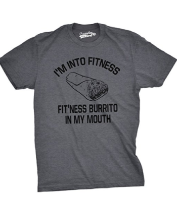 Crazy Dog T-Shirts Mens Fitness Burrito Funny Gym T Shirts Sarcasm Mens Humorous T Shirt Novelty Tees