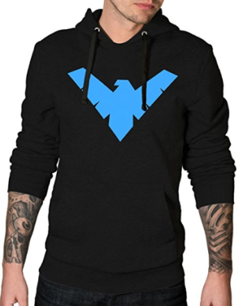 Decrum Black Nightwing Hoodie – Mens Pullover Fleece Long Sleeve Hooded Sweatshirt