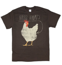 Guess What Chicken Butt Graphic T-Shirt Brown, brown