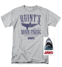 Jaws Movie Quints Shark Fishing T Shirt & Exclusive Stickers