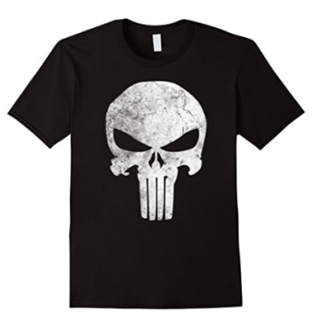 Marvel Punisher Skull Symbol Distressed Graphic T-Shirt