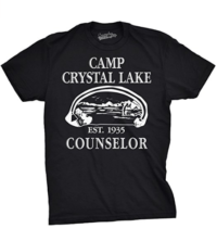 Mens Camp Crystal Lake T shirt Funny Shirts Camping Vintage Horror Novelty Tees