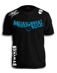 Muay Thai Fighting Blue White Logos Black MMA UFC Tapout Bjj T-shirt Brand New
