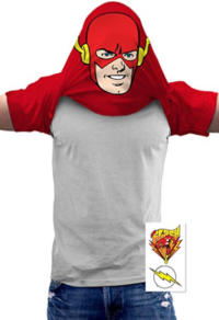 Popfunk Batman, Flash, Superman Pullover Flip DC Comics T Shirt & Exclusive Stickers