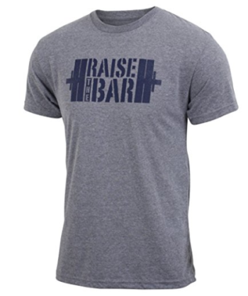 Raise the Bar – Gray – Men’s Barbell Weightlifting Triblend Workout T-shirt