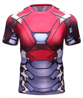 Red Plume Men’s Film Super-Hero Series Compression Sports Shirt Skin Running Short Sleeve Tee