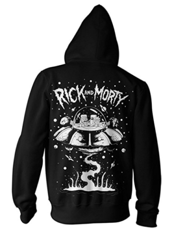 Rick and Morty Spaceship Adult Zip-Up Hoodie Sweatshirt