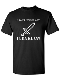 Thread Science Work Out I Level Up Video Game Funny Adult Mens Graphic Tee Pun Gamer T-Shirt