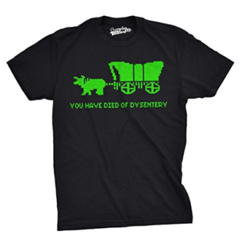 You Have Died Of Dysentery T Shirt Funny Gamer Shirts Video Games Nerdy