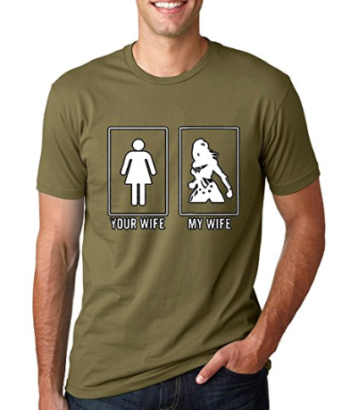 Your Wife vs My Wife – Superhero – Mens Humor Tee Graphic T-Shirt