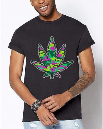 Camo Weed Leaf T Shirt