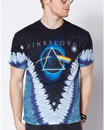 2-Sided Dark Side Of The Moon Tie Dye Pink Floyd T Shirt