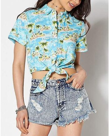 Cropped Corona Button Down Shirt