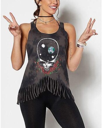 Fringed Skull Grateful Dead Tank Top