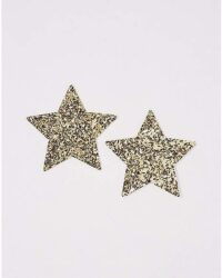 Glitter Gold Star Nipple Pasties