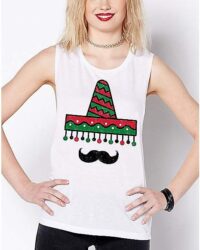 Mustache Sombrero Tank Top