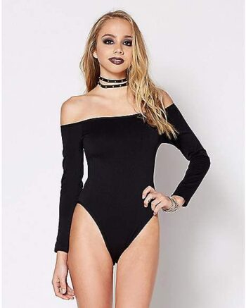 Off the Shoulder Black Bodysuit