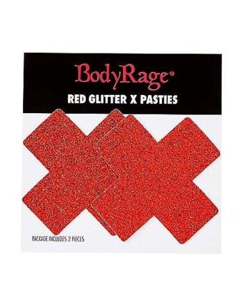 Red Glitter X Nipple Pasties