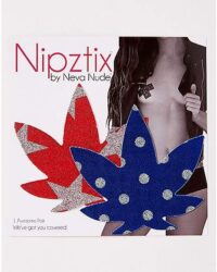 Red White and Blue Leaf Nipple Pasties