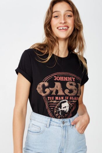 johnny cash man in black t shirt