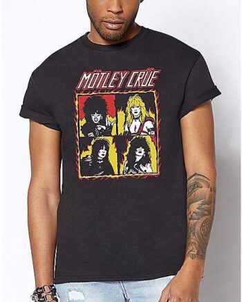 Group Flame Motley Crue T Shirt