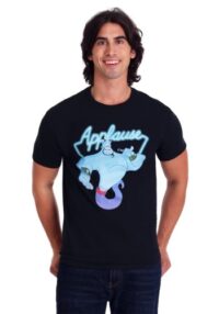 Mens Disney's Aladdin Genie Applause Black T-Shirt