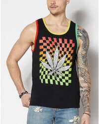 Checkered Leaf Tank Top