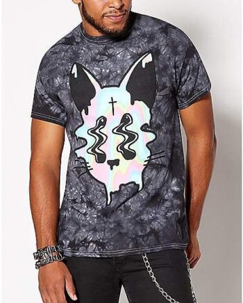 Tie Dye Melting Cat T Shirt