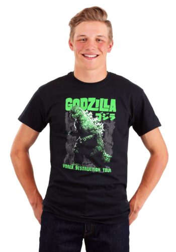 Black Men's Gozilla World Destruction Tour T-Shirt