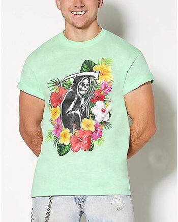 Floral Grim Reaper T Shirt