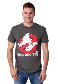 Ghostbusters Men's Distressed Logo Charcoal T-Shirt