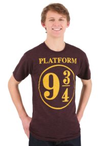 Harry Potter Platform 9 3/4 Men's Maroon Poly Linen Tee