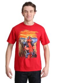 Men's Deadpool Scream Painting Red T-Shirt