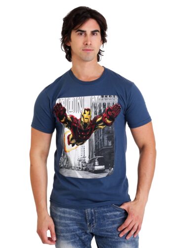 Men's Marvel Iron Man Uptown Flight Light Navy Tee