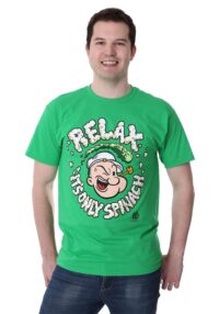 Men's Popeye Relax It's Only Spinach Green T-Shirt