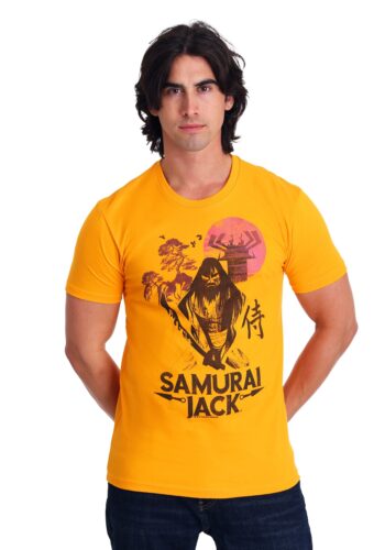 Men's Samurai Jack Katana Nature Scene Gold T-Shirt