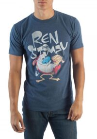 Nickelodeon Ren & Stimpy Mens Navy Heather Tee