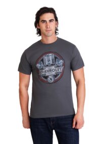 The Chevrolet Logo and Pistons Men's Charcoal T-Shirt