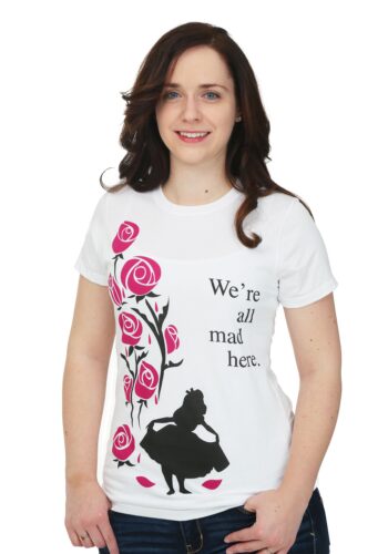 Alice In Wonderland All Mad Here Womens T-Shirt