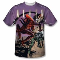 Alien Shirt Attacking Comic Sublimation Shirt