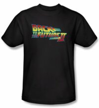 Back To The Future II T-shirt Movie Logo Adult Black Tee Shirt