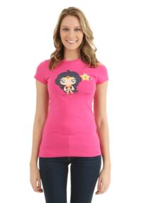 Cute Wonder Woman and Star Juniors T-Shirt