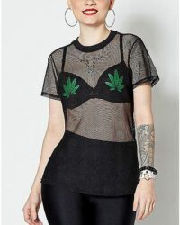 Mesh Leaf T Shirt