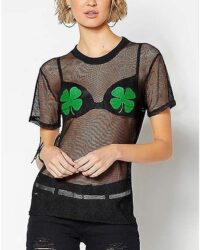 Mesh Shamrock St. Patrick's Day T Shirt