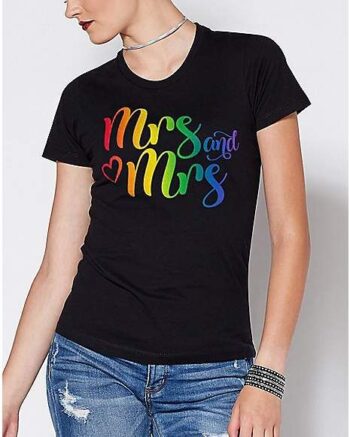 Rainbow Mrs. and Mrs. T Shirt