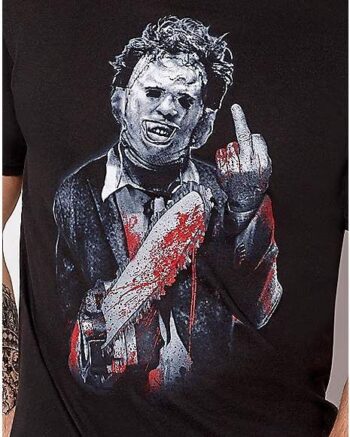 Black Leatherface T Shirt - The Texas Chainsaw Massacre