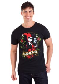 Adult Harley Quinn Mad Love Tattoo Black T-Shirt